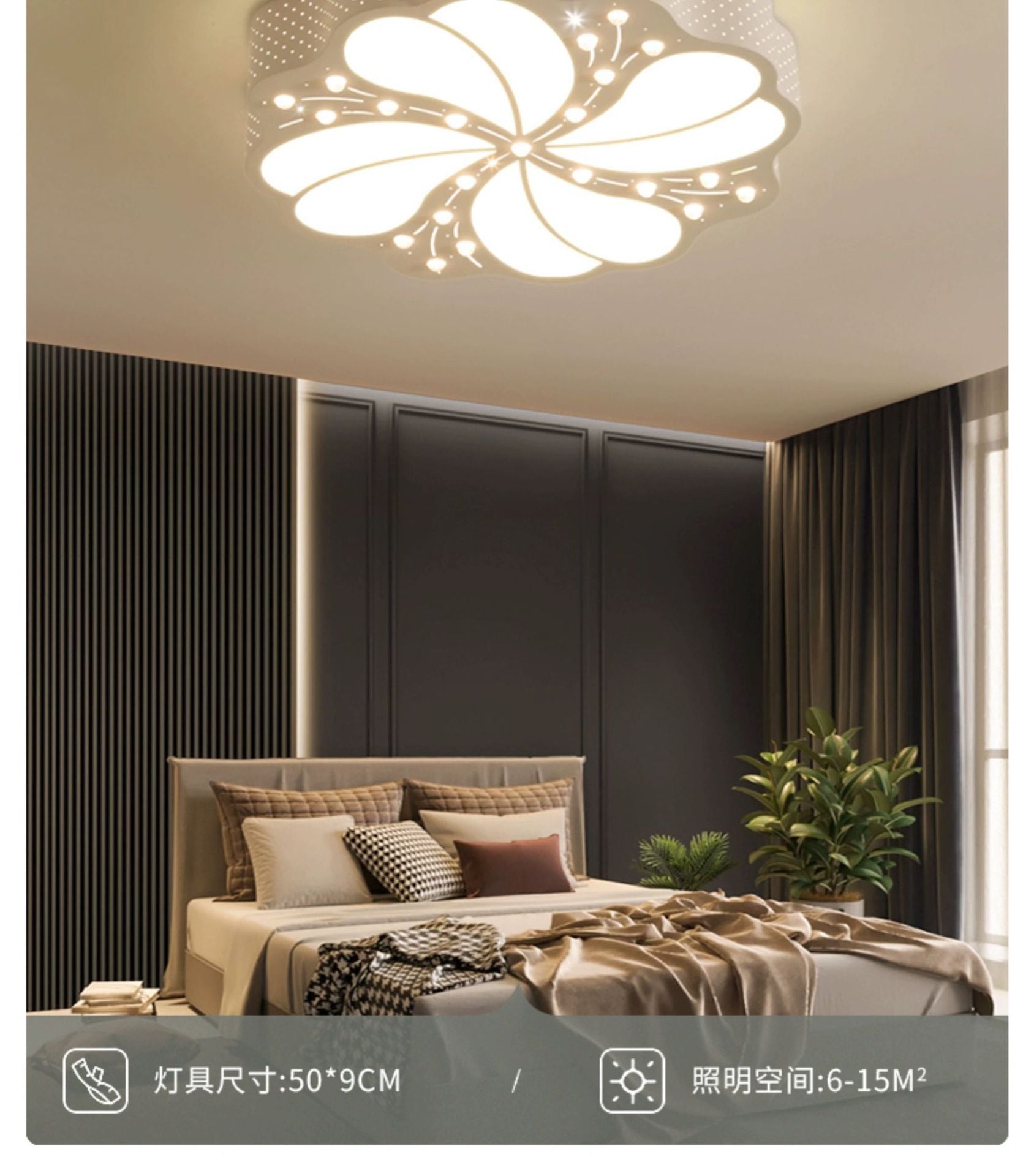 Bedroom Lamp Round Light Fixture LED Living Room Home Ceiling Light Fixture Simple Modern Cozy Romantic Creative Room Lamp