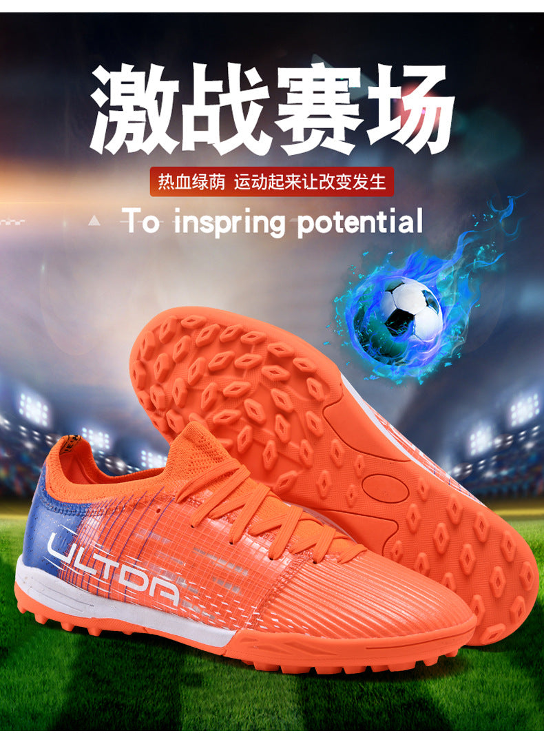 C Luo Professional High-Top Soccer Shoes Male AG Long Spike Youth Student Campus Competition Training Sneakers