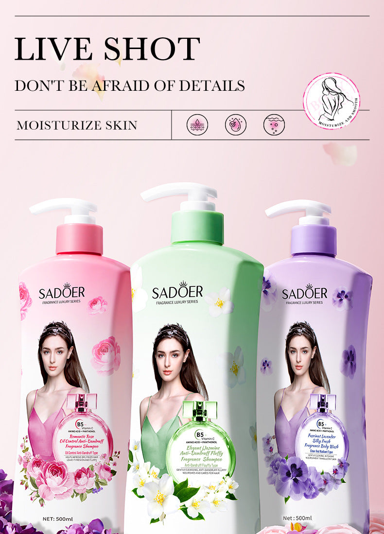 Bathing Set SADOER Rose Fragrance Shampoo Lavender Shower Gel Cross-Border Wholesale