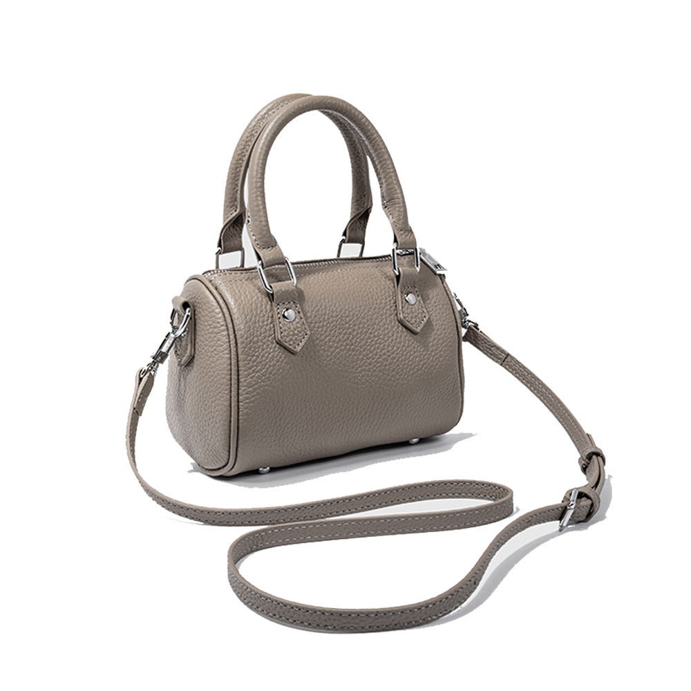 Guangzhou High-Quality Texture Genuine Leather Boston Pillow Bag for Women2024New first-layer cowhide handbag and crossbody bag