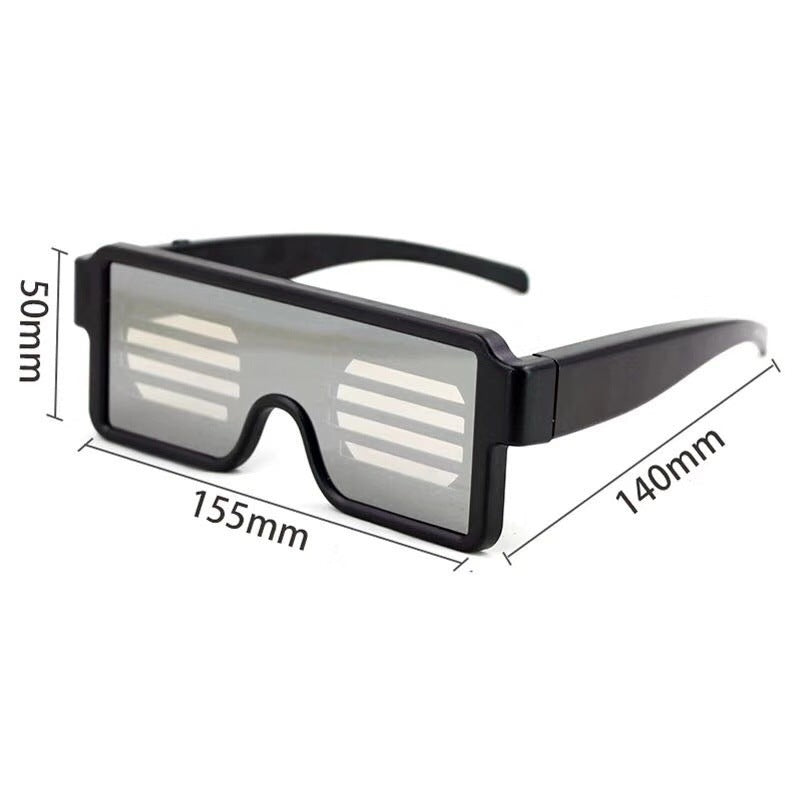 LED Glowing Glasses Colorful Same Style Bar Party Dynamic Charging Changing Patterns Light Up LED Glossy Sunglasses