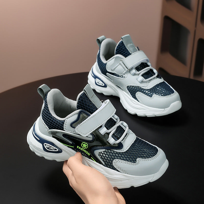 Children's casual shoes breathable single mesh fashion children's shoes2025Spring new style soft sole non-slip wear-resistant elementary school student sneakers