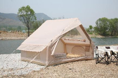 6㎡Camp Single Layer Inflatable Tent Outdoor Camping Rainproof Family Camping3-4Rooftop Tent for Camping and Home Use
