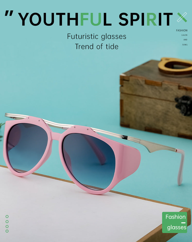 Europe and America INS Fashionable Sunglasses for Women, Irregular Cat Eye Sunglasses, Trendy Full Frame Sun Protection Glasses sunglasses