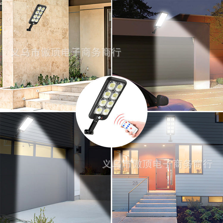 New solar light for outdoor use LED Wall Lamp Remote-Controlled Garden Path Light Garage Light with Human Body Sensor