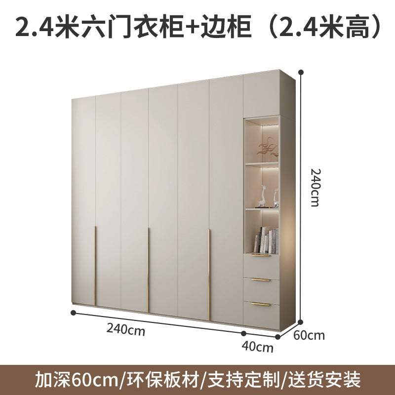Wardrobe Solid Wood Hanging Area Multi-Bedroom Home Eco-Board Children's Room Corner Computer Desk Desk Cabinet Integrated Wardrobe