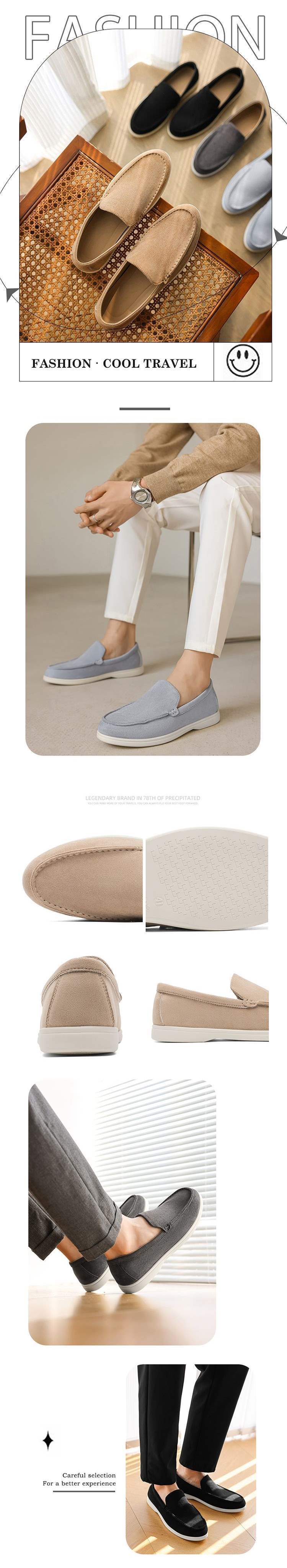 Men's Loafers2025New Summer Breathable Slip-On Casual Cloth Shoes for Men Trendy Fashion Lazy Loafers