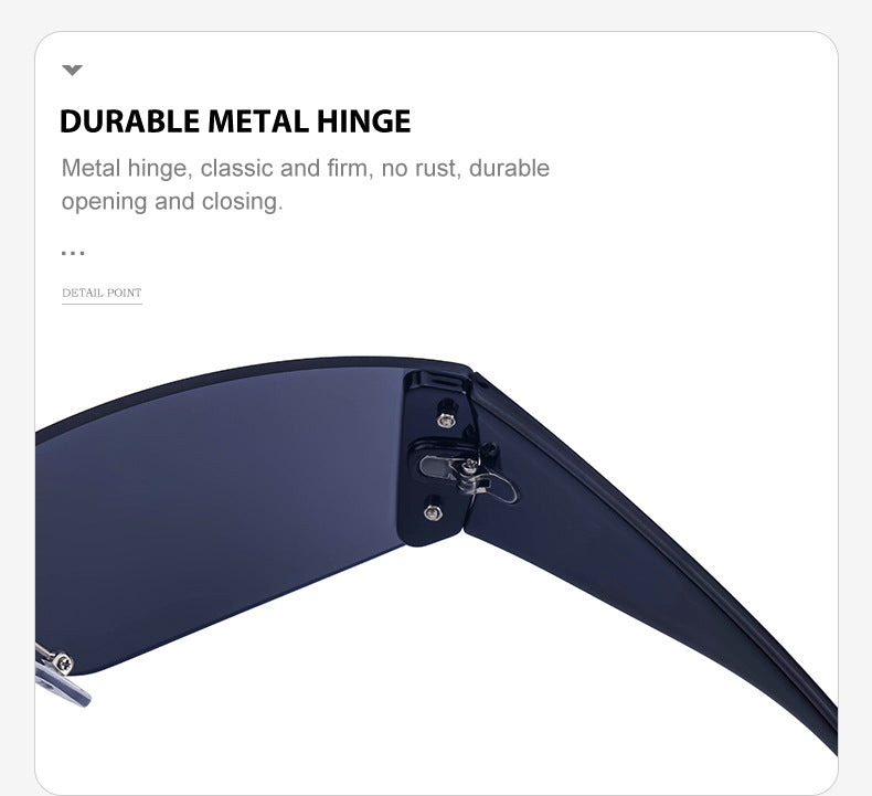 Women's trendy high-end windproof sunglasses Y2K Millennium Frameless Cycling Anti-UV Sunglasses Women's Wholesale