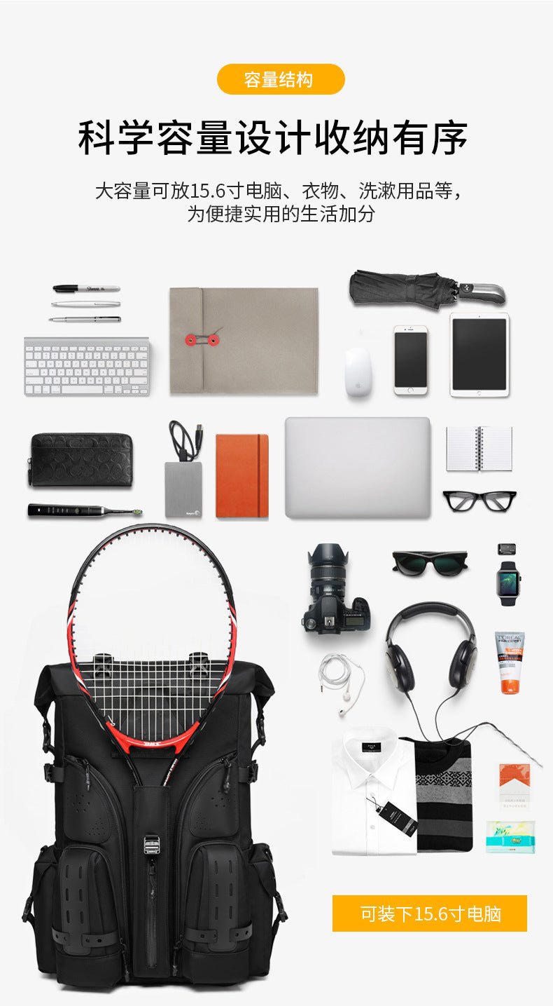 OZUKO Tactical Backpack Men's Shoulder Large Capacity Waterproof Baseball Bag Outdoor Travel Multifunctional Trendy Sports Bag