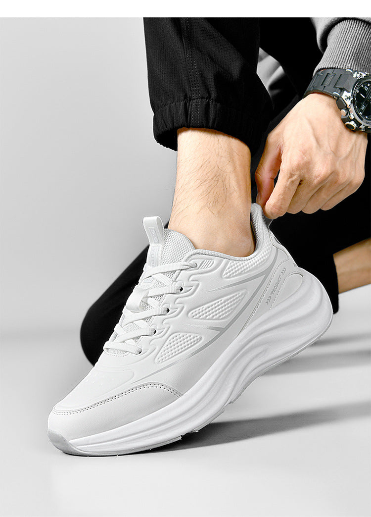 2025New Large Size Leather Waterproof Trendy Casual Men's Shoes Non-Slip Wear-Resistant Sports Shoes Shock Absorption Comfortable Running Shoes