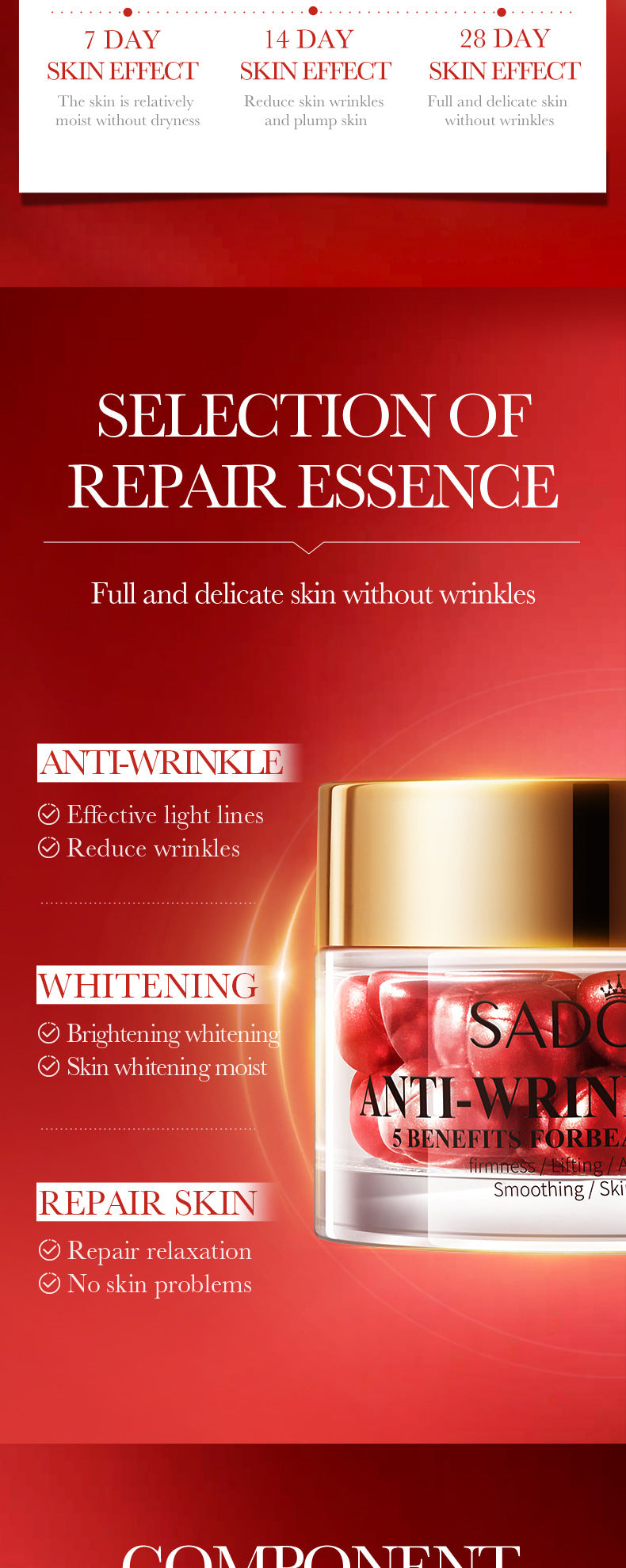 Anti-Wrinkle Pills Anti-Wrinkle Essence Oil SADOER Firming, Moisturizing and Rejuvenating Essence Cross-Border Foreign Trade Wholesale