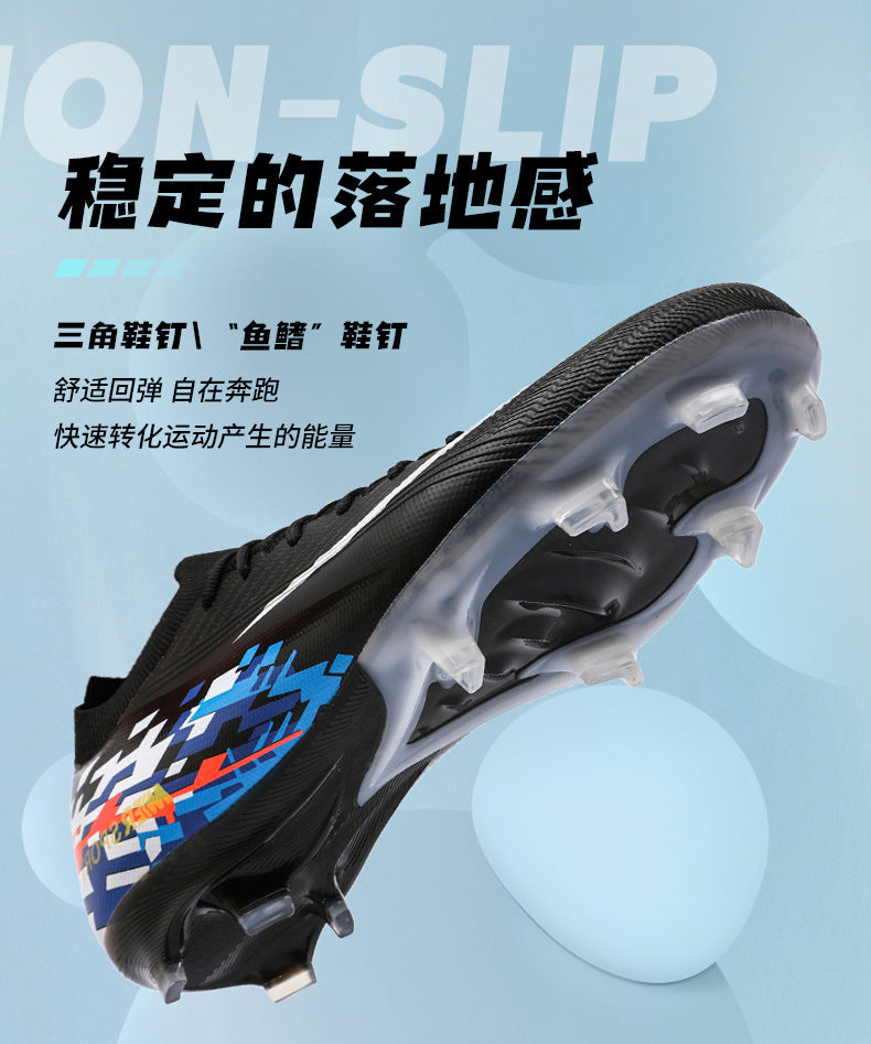 New Large Size Long Spike Football Shoes Low Top Youth Competition Training Student Football Sports Shoes