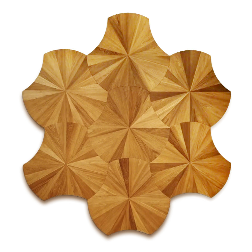 High-End 14mm Custom Solid Wood Oak Lotus Pattern Engineered Laminate Flooring | Multi-Layer Decorative Waterproof Parks