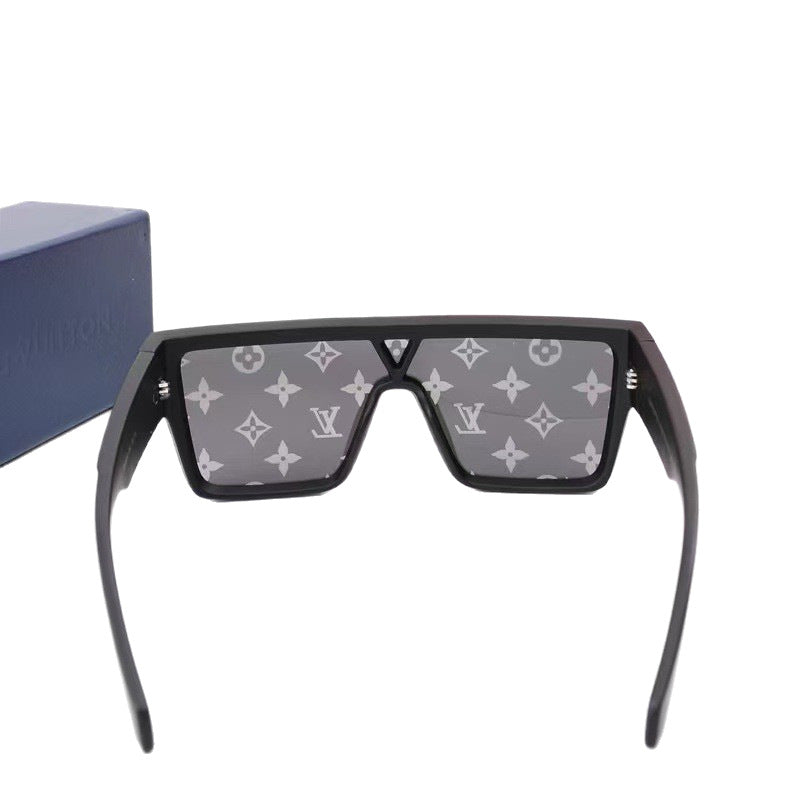 Donkey House1583European and American One-Piece Fashion Personality Sunglasses for Women, White Mercury Print Trendy Sunglasses for Men