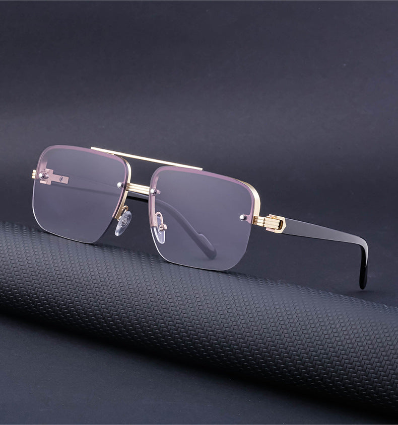 2025New Fashion Half-Frame Cut Edge Sunglasses for Women, High-End Driving Sunglasses for Men, Wholesale Glasses