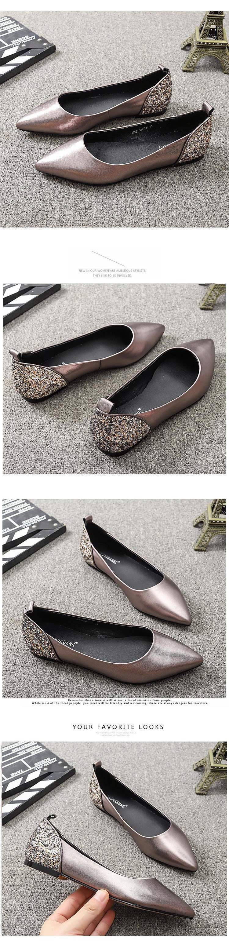 Women's Soft Leather Flat Shoes2025Pointed Toe French Style New Spring and Autumn Evening Breeze Soft Sole Shallow Mouth Comfortable Grandma Shoes Trendy