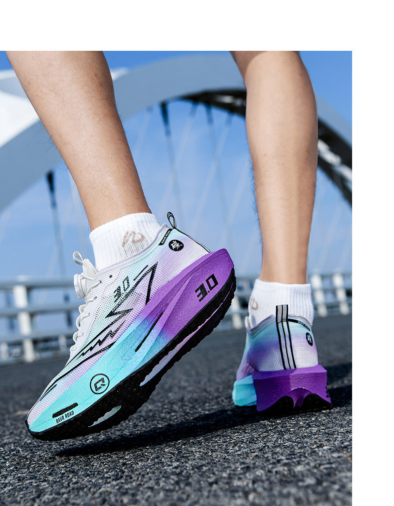 Summer New Fashion Breathable Comfortable Durable Running Shoes Men's Shoes Real Carbon Plate Cushioning High Elasticity Couple Sports Shoes