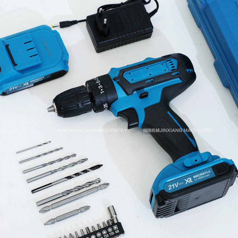 Hot Sale21V Three-Function Impact Lithium Electric Drill Household Tool Set48h Factory Direct Large Volume Great Price