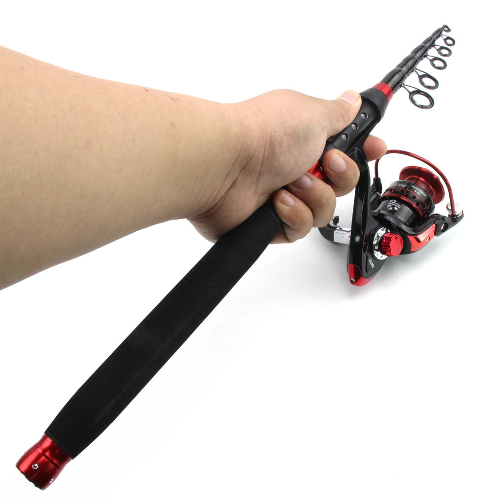 A Fishing Rod Ultra Short Retractable Portable Lure Rod Straight Handle Fishing Rod Spinning Wheel Fishing Gear Set
