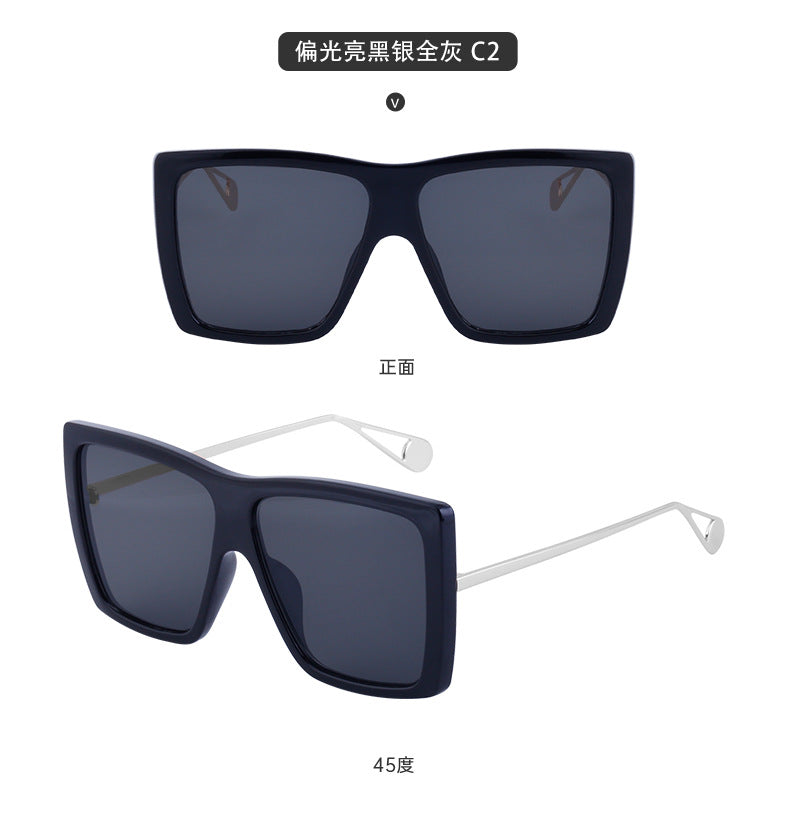 Vanishing Her Chen Mai Same Style Sunglasses for Women Trendy One-Piece Large Frame Polarized Driving Sunglasses for Women Sun Protection Glasses Wholesale