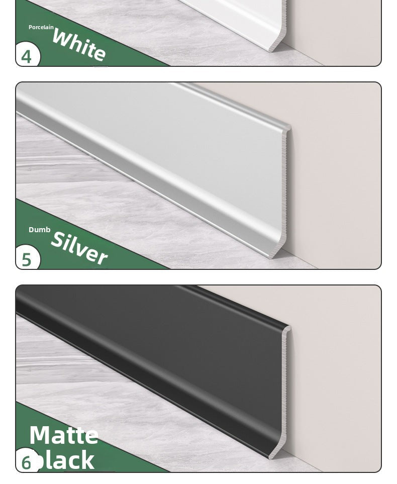 Aluminum alloy baseboard minimalist and ultra-thin4/6/8cm Self-adhesive, no-drill stainless steel metal baseboard wholesale