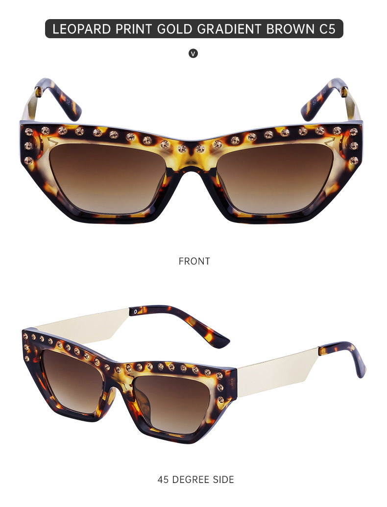New Fashion Cat Eye Sunglasses for Women Trendy High-end Rhinestone Sunglasses Wholesale sunglasses