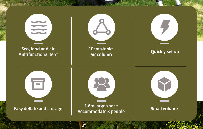 Specialized Car Roof Inflatable Tent Camping Car Gear Portable Rainproof Army Green Tent Outdoor Camping