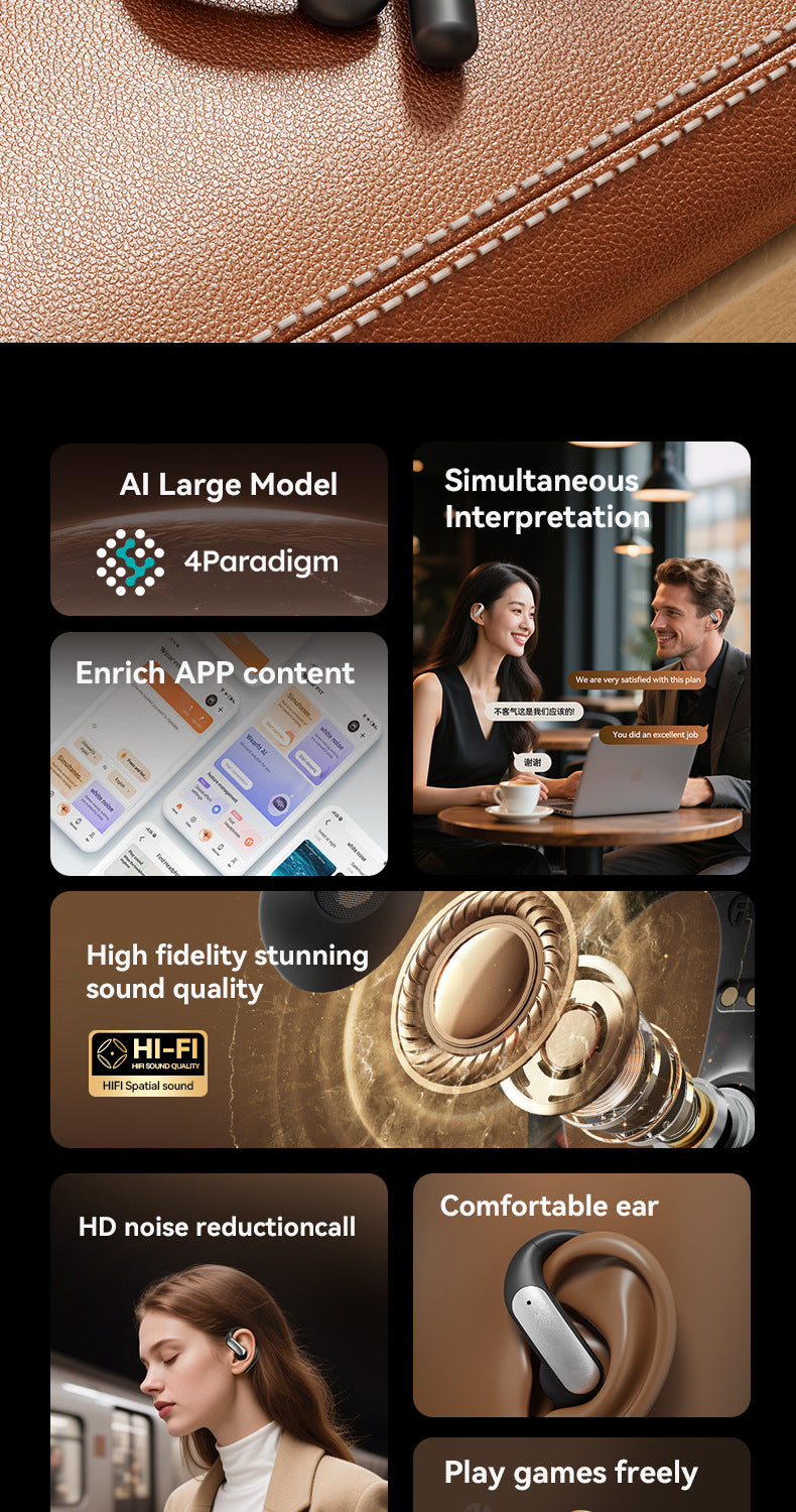 Popular M127AI Translation Long Battery Life Over-Ear Headphones Non-In-Ear Private Model Noise Cancelling Wireless Bluetooth Headphones