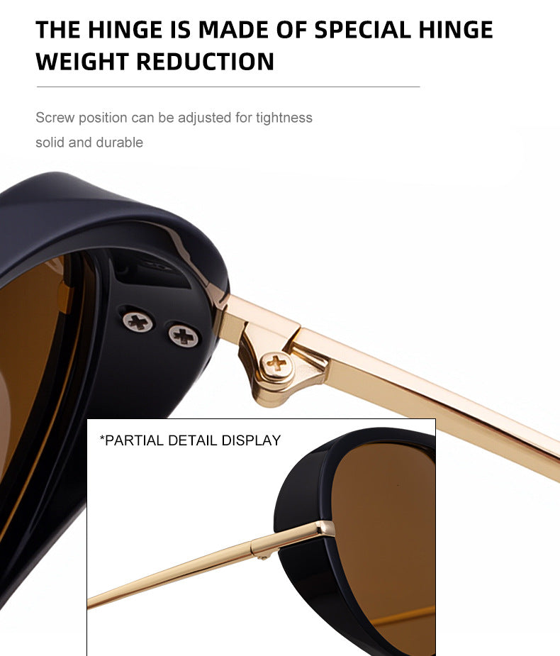 2025New European and American Style Toad Sunglasses for Men, Double Bridge Aviator Glasses, Outdoor Sun Protection Sunglasses for Men