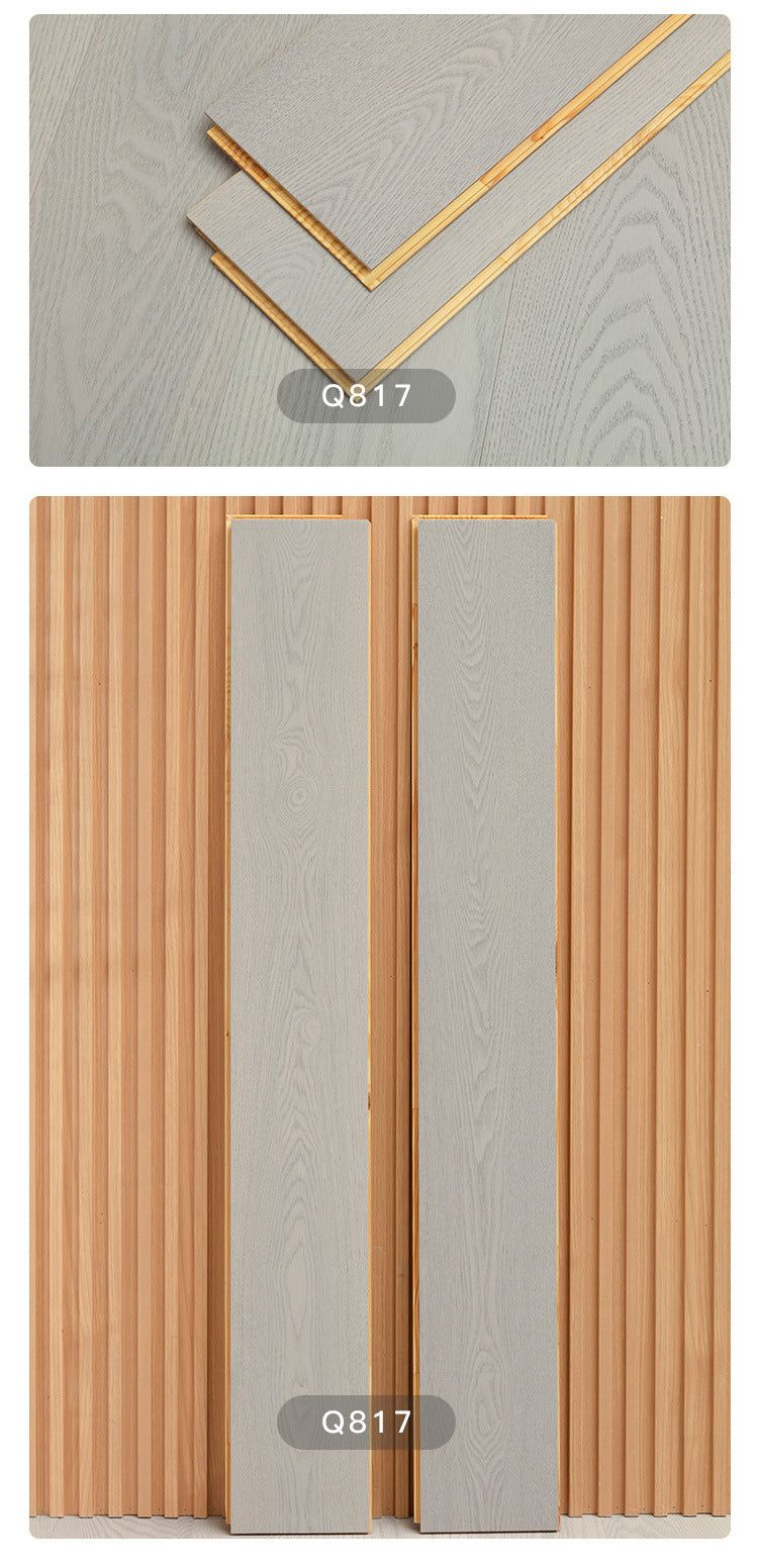 1.2mm White Ash Natural Wood Veneer New Three-Layer Solid Wood Composite Floor Heating Home Eco-Friendly Flooring Package Installation for Entry