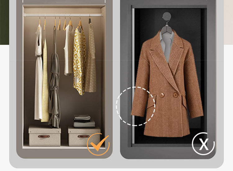 ENF Grade Solid Wood Wardrobe for Home Bedroom, No-Assembly Storage Cabinet, Cream Style Oak Segmented Custom Wardrobe