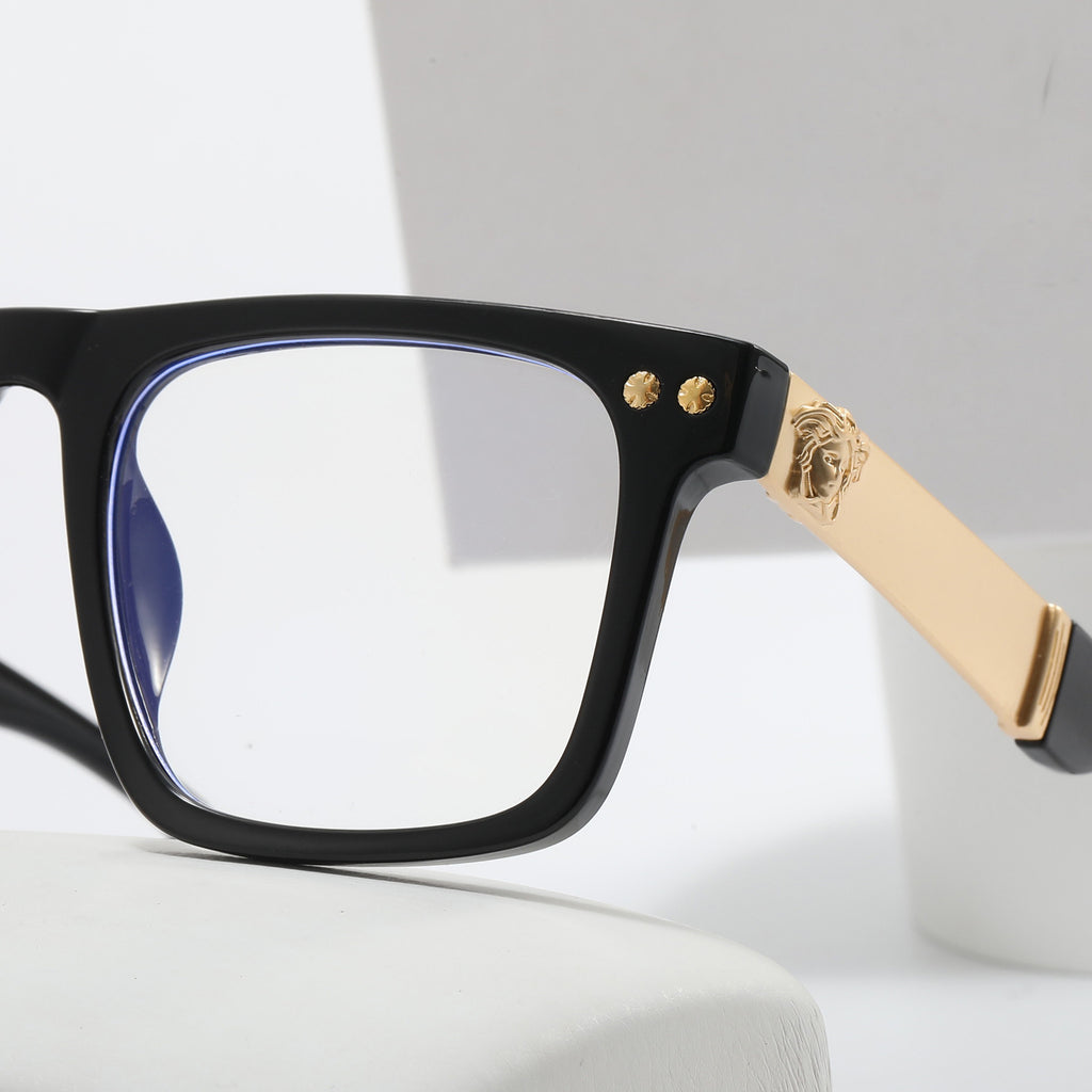 Fanjia European and American Metal Large Frame Sunglasses Personality Optical Frame Beauty Head Sunglasses Fashion Unisex Glasses