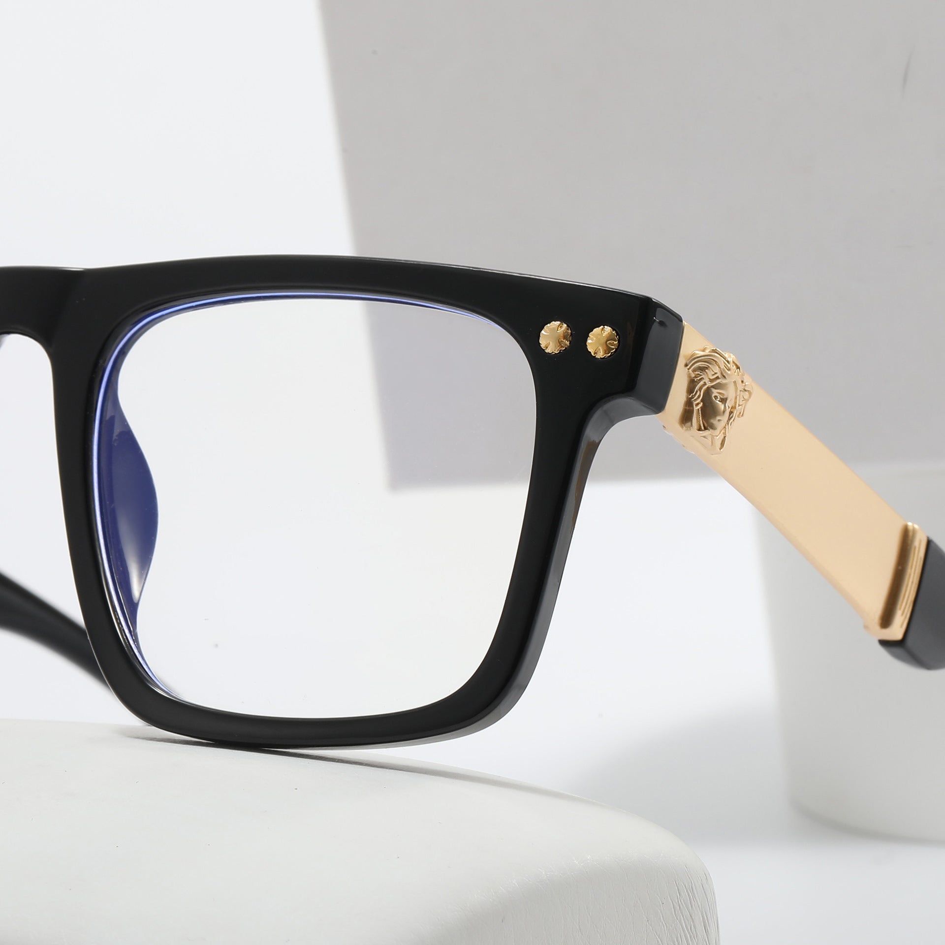 Fanjia European and American Metal Large Frame Sunglasses Personality Optical Frame Beauty Head Sunglasses Fashion Unisex Glasses