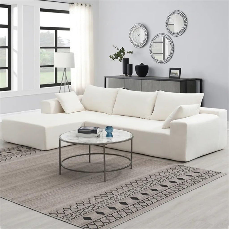 Vacuum Compression Modern Minimalist Tofu Block Sofa Small Apartment Living Room Retro Straight Row Roll Pack Square Fabric Sofa
