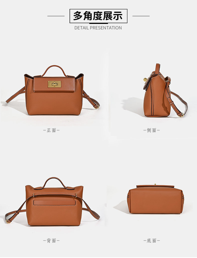 New European and American Style Kelly Bag Versatile Dumpling Bag High-Quality Texture Top Layer Fashion Women's Handbag Tote Shoulder Crossbody Bag