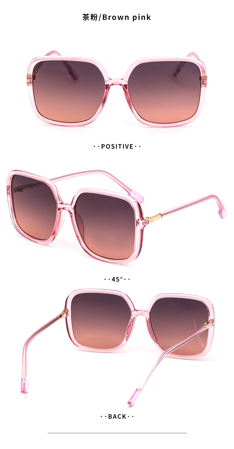 Fashion Large Frame Sunglasses for Women Trendy Zhang Ruonan Same Style Fashion Square Frame Sunglasses for Women Trendy Glasses Wholesale