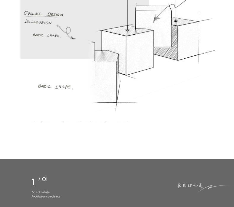 Art Cube Restaurant Light Modern Dining Table Pendant Light Simple Trendy Office Desk Bar Counter Study Room Restaurant Grand Lighting Fixture