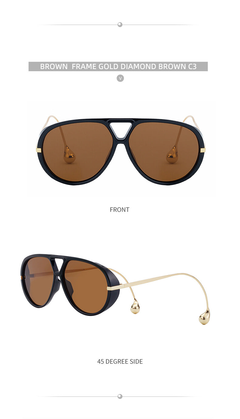 2025New Sunglasses for Women, European and American Fashion Glasses, Double Bridge Personality Aviator Sunglasses, Sun Protection Pilot Sunglasses for Men