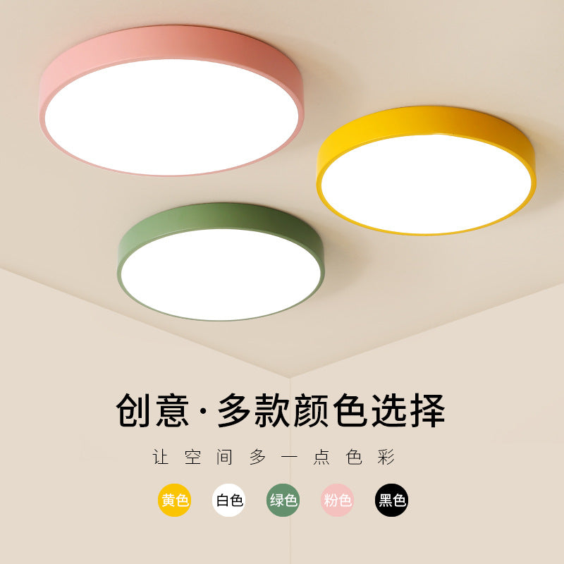 led Ceiling Light Round Bedroom Room Light Nordic Macaron Home Dining Room Study Hallway Balcony Lighting