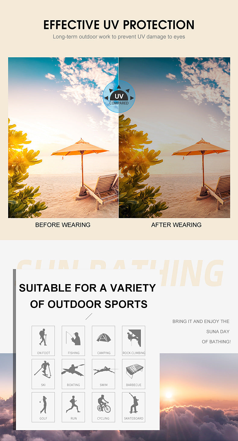 Vintage Wood Grain Sunglasses for Men and Women Fashion Frameless Square Driving Sun Protection Glasses