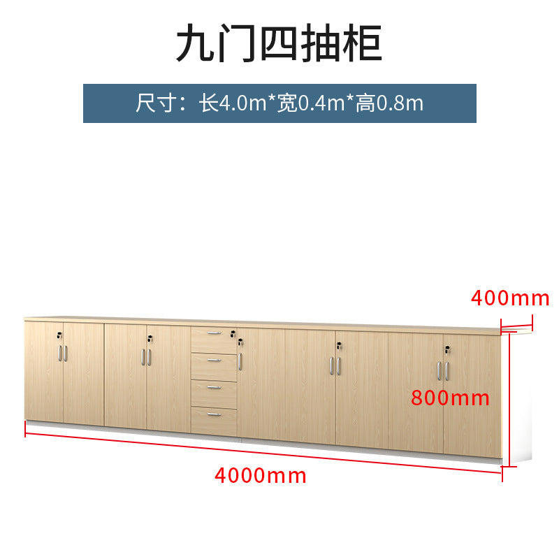 Office File Cabinet with Lock, Low Cabinet, Storage Cabinet, Floor-standing Wooden Office Partition Cabinet for Staff
