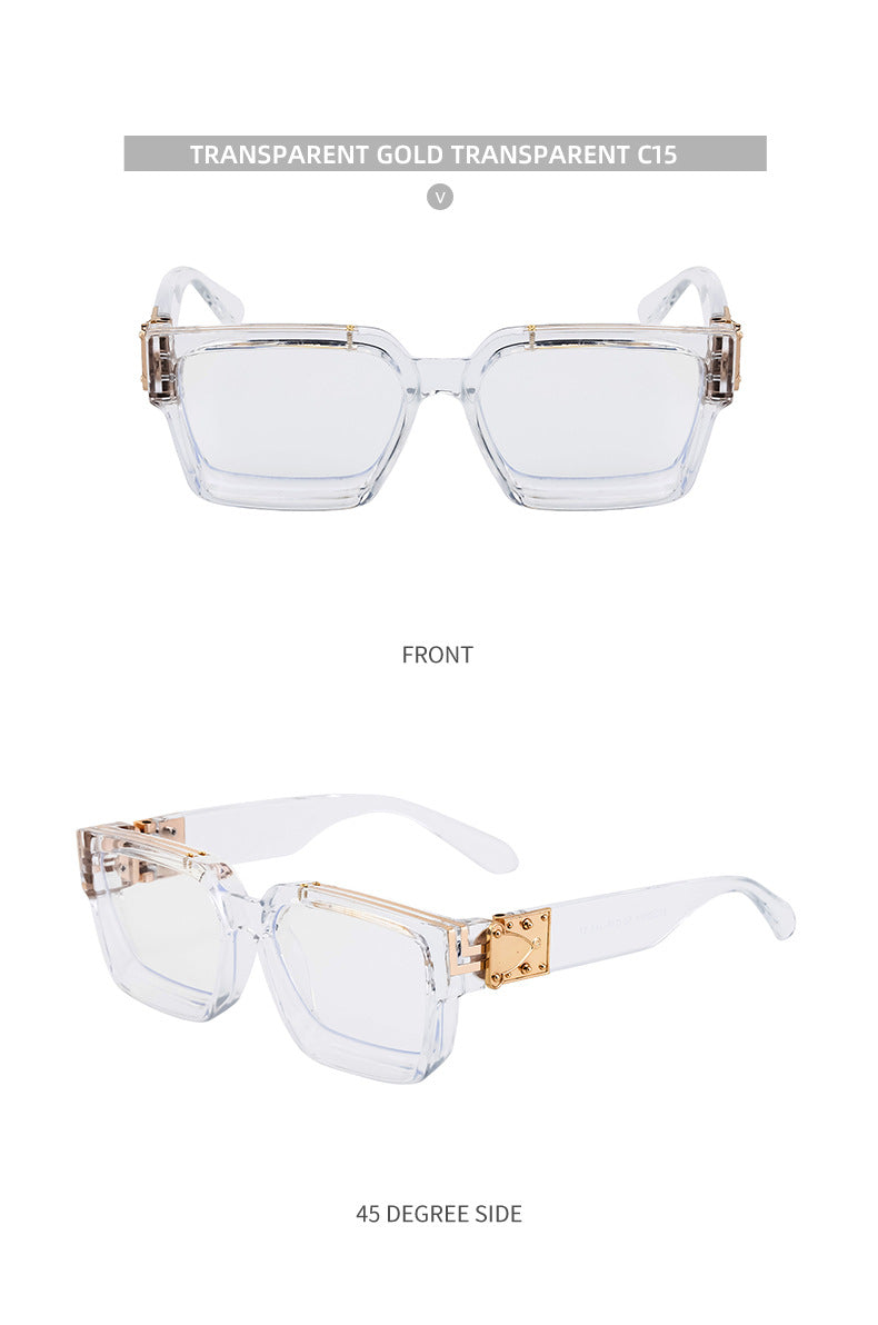 0k Billionaire Style Sunglasses Men Fashion Internet Celebrity Sunglasses Women High-end Glasses Square Frame Sunglasses