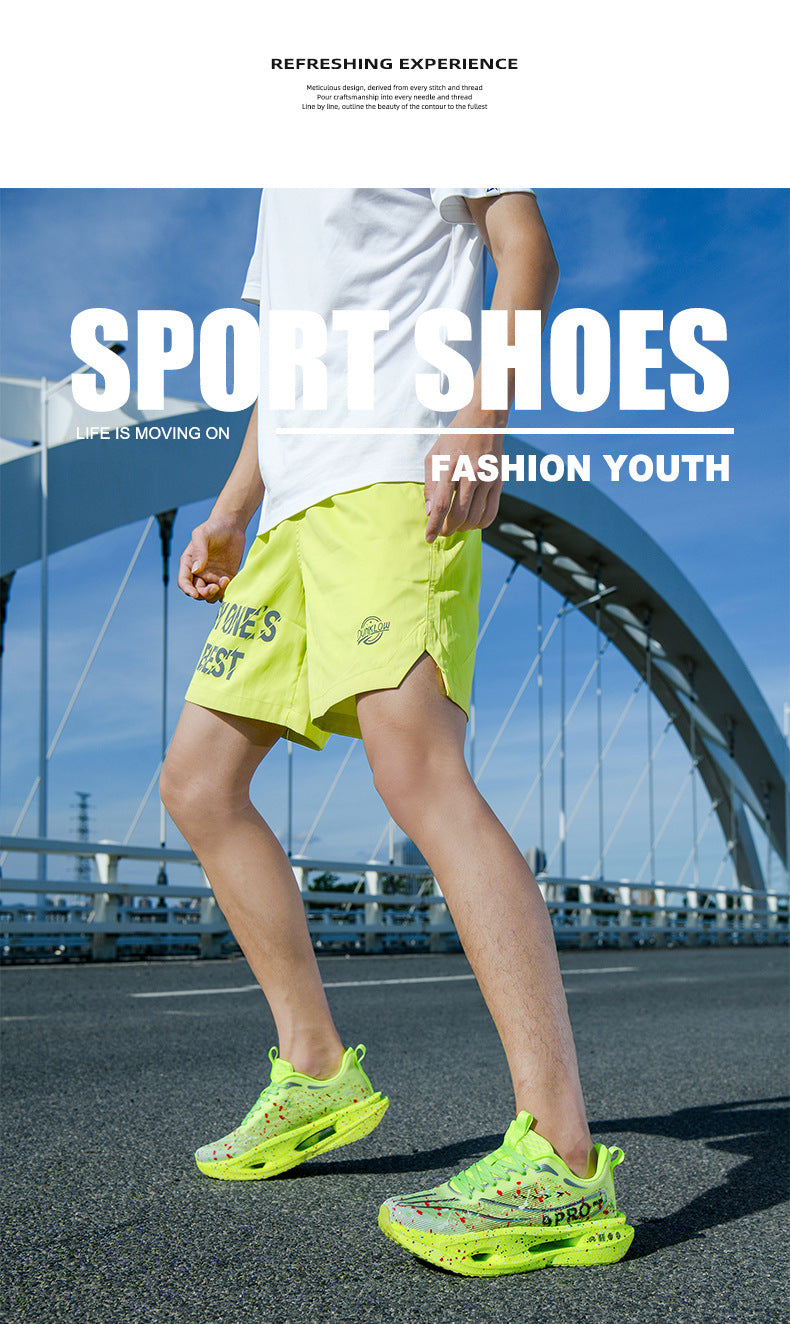 2025Autumn New Red Rabbit9Fluorescent Parent-Child Comfortable Sports Shoes High Elasticity Really Soft Sole Carbon Plate Wear-Resistant Running