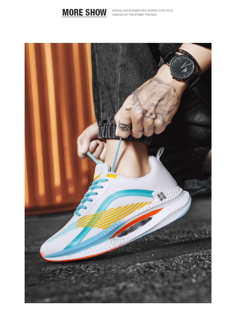 2025Spring Sports Shoes Jueying Men's Casual Mesh Breathable Cushion Rebound Lightweight Running Shoes Breathable Comfortable