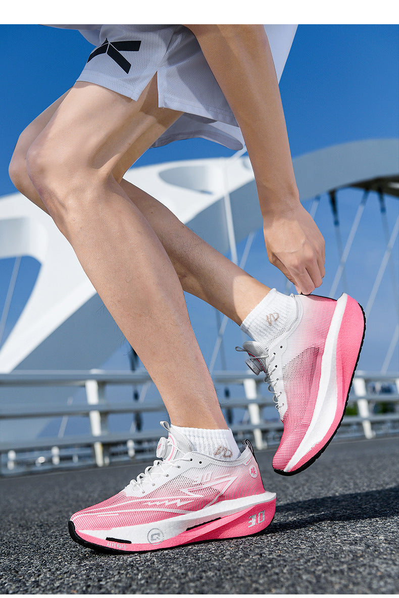 Summer New Fashion Breathable Comfortable Durable Running Shoes Men's Shoes Real Carbon Plate Cushioning High Elasticity Couple Sports Shoes