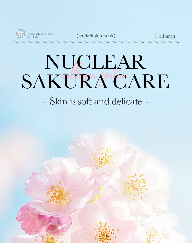 Sakura Mask Box SADOER Collagen Moisturizing Rejuvenating Hydrating Mask Cross-Border Wholesale