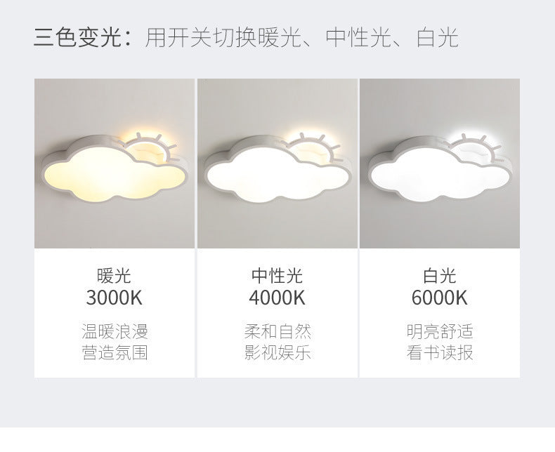 Cloud Lamp Full Spectrum Eye Protection Princess Room Children's Room Bedroom Lighting Personality Ceiling Lamp Modern Simple Cartoon