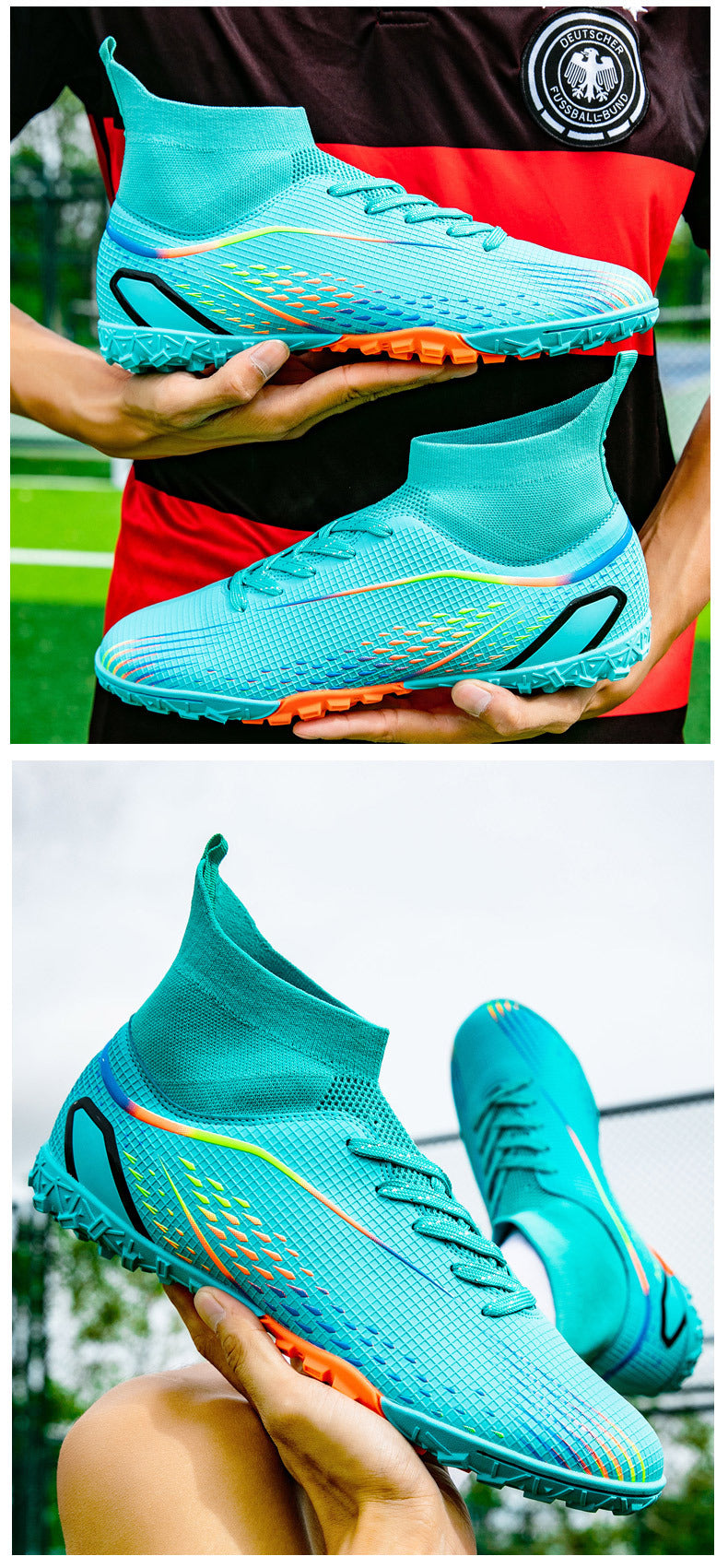 New football shoes for men and women AG Long Spike gold Competition Student Training Shoes Artificial Turf TF Wholesale of Broken Nails