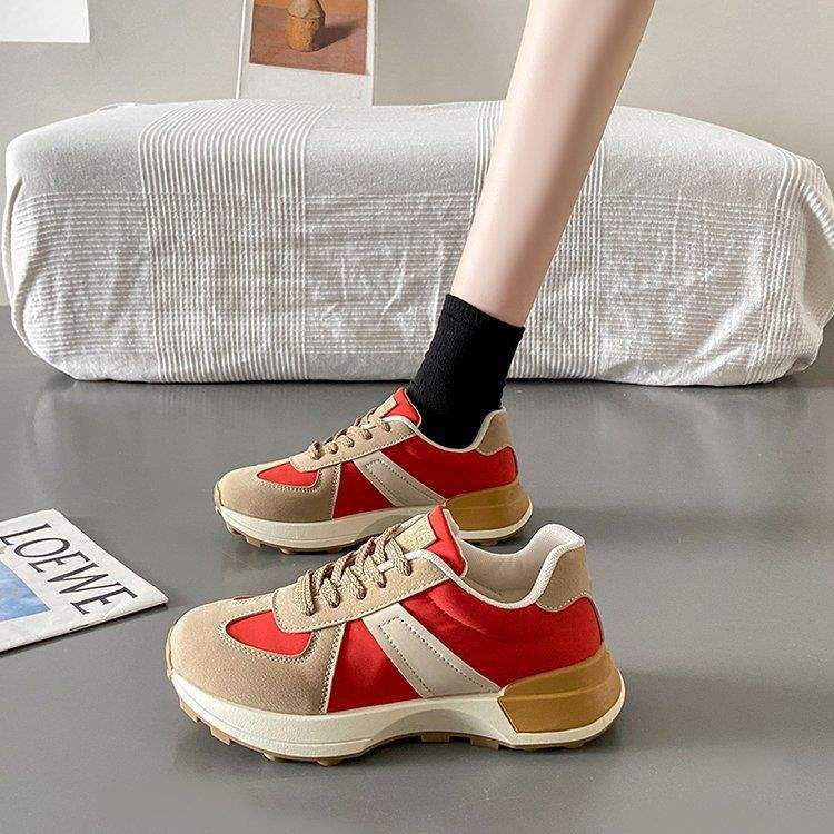 Thick-Soled Waffle Waist-Accentuating Women's Sneakers2025Spring and summer new retro fashion height-increasing running sports casual shoes