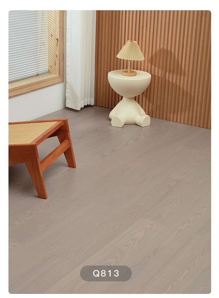1.2mm White Ash Natural Wood Veneer New Three-Layer Solid Wood Composite Floor Heating Home Eco-Friendly Flooring Package Installation for Entry